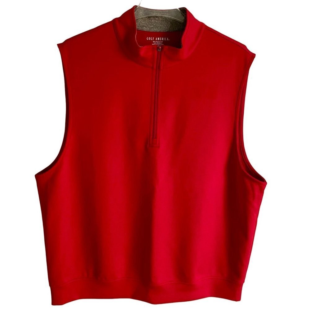Golf America Red 1/4 Zip Vest Moisture-wicking l Men's Large NEW NWOT
